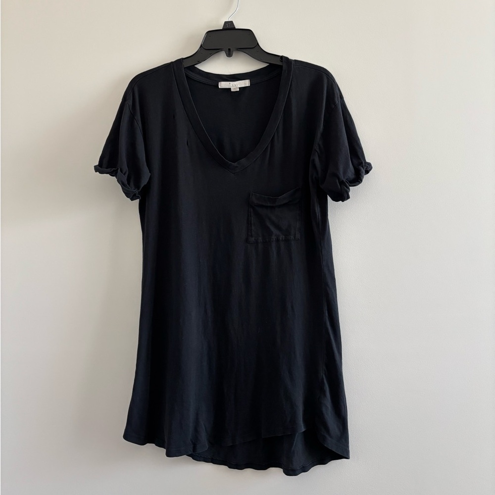 Y2K Forever 21 Tunic Top Black Short Sleeve Cotton Womens M 90s Gothic Grunge